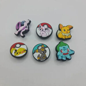 6 Pokemon Shoe Charms Silicone Lot for Crocs